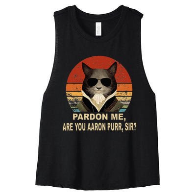 Alexander Hamilton Cat Women's Racerback Cropped Tank