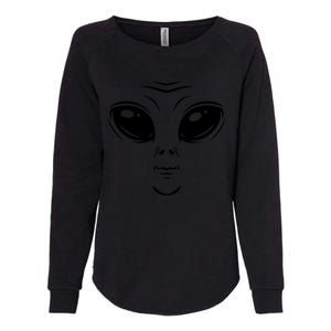 Alien Halloween Costume Cosmic Green Alien Face Halloween Womens California Wash Sweatshirt