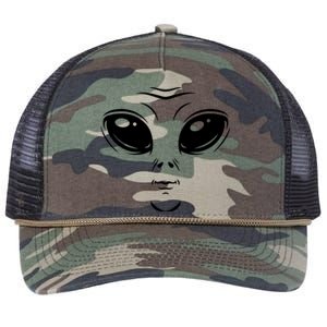 Alien Halloween Costume Cosmic Green Alien Face Halloween Retro Rope Trucker Hat Cap