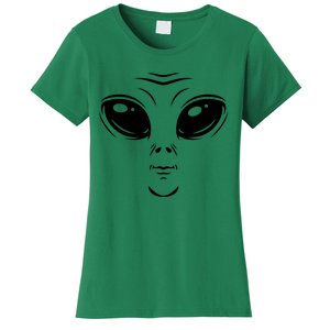 Alien Halloween Costume Cosmic Green Alien Face Halloween Women's T-Shirt