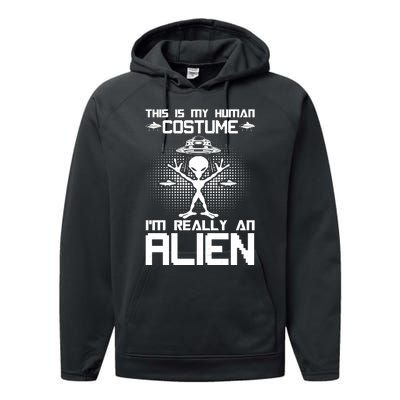 Alien Human Costume Reveal Performance Fleece Hoodie