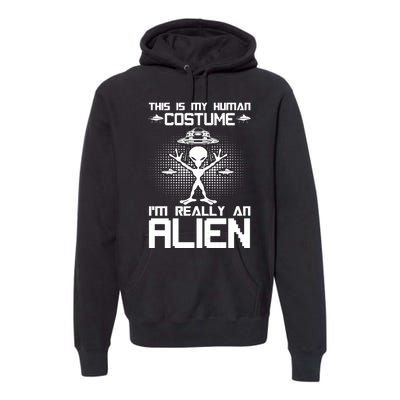 Alien Human Costume Reveal Premium Hoodie