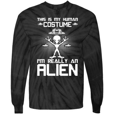 Alien Human Costume Reveal Tie-Dye Long Sleeve Shirt