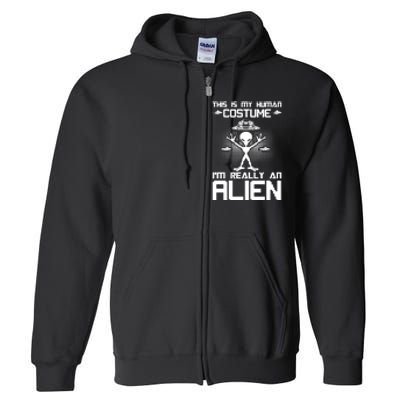 Alien Human Costume Reveal Full Zip Hoodie