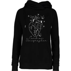 Anatomical Heart Cardiac Sonographer Rdcs Echocardiographer Womens Funnel Neck Pullover Hood