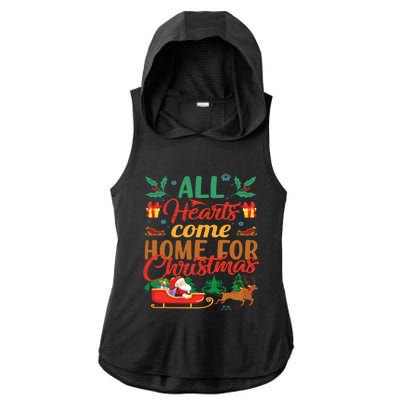 All Hearts Come Home For Christmas Santa Claus Snow Advent Meaningful Gift Ladies PosiCharge Tri-Blend Wicking Draft Hoodie Tank