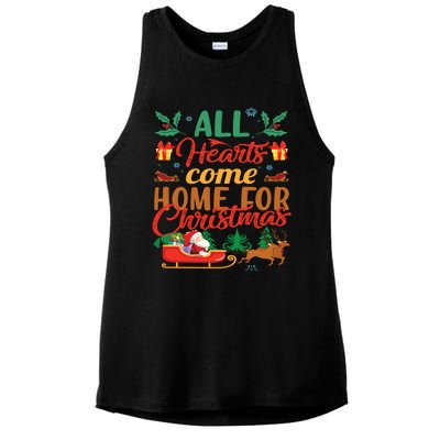 All Hearts Come Home For Christmas Santa Claus Snow Advent Meaningful Gift Ladies PosiCharge Tri-Blend Wicking Tank