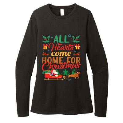 All Hearts Come Home For Christmas Santa Claus Snow Advent Meaningful Gift Womens CVC Long Sleeve Shirt