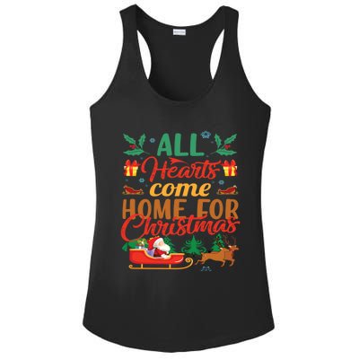 All Hearts Come Home For Christmas Santa Claus Snow Advent Meaningful Gift Ladies PosiCharge Competitor Racerback Tank