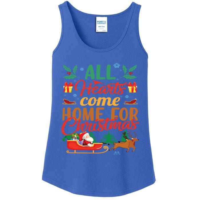 All Hearts Come Home For Christmas Santa Claus Snow Advent Meaningful Gift Ladies Essential Tank