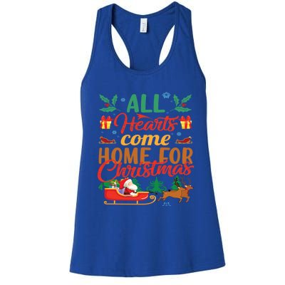 All Hearts Come Home For Christmas Santa Claus Snow Advent Meaningful Gift Women's Racerback Tank