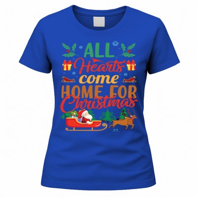 All Hearts Come Home For Christmas Santa Claus Snow Advent Meaningful Gift Women's T-Shirt