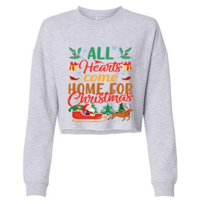 All Hearts Come Home For Christmas Santa Claus Snow Advent Meaningful Gift Cropped Pullover Crew