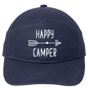 Arrow Happy Camper Gift Camping Boho Gift 7-Panel Snapback Hat