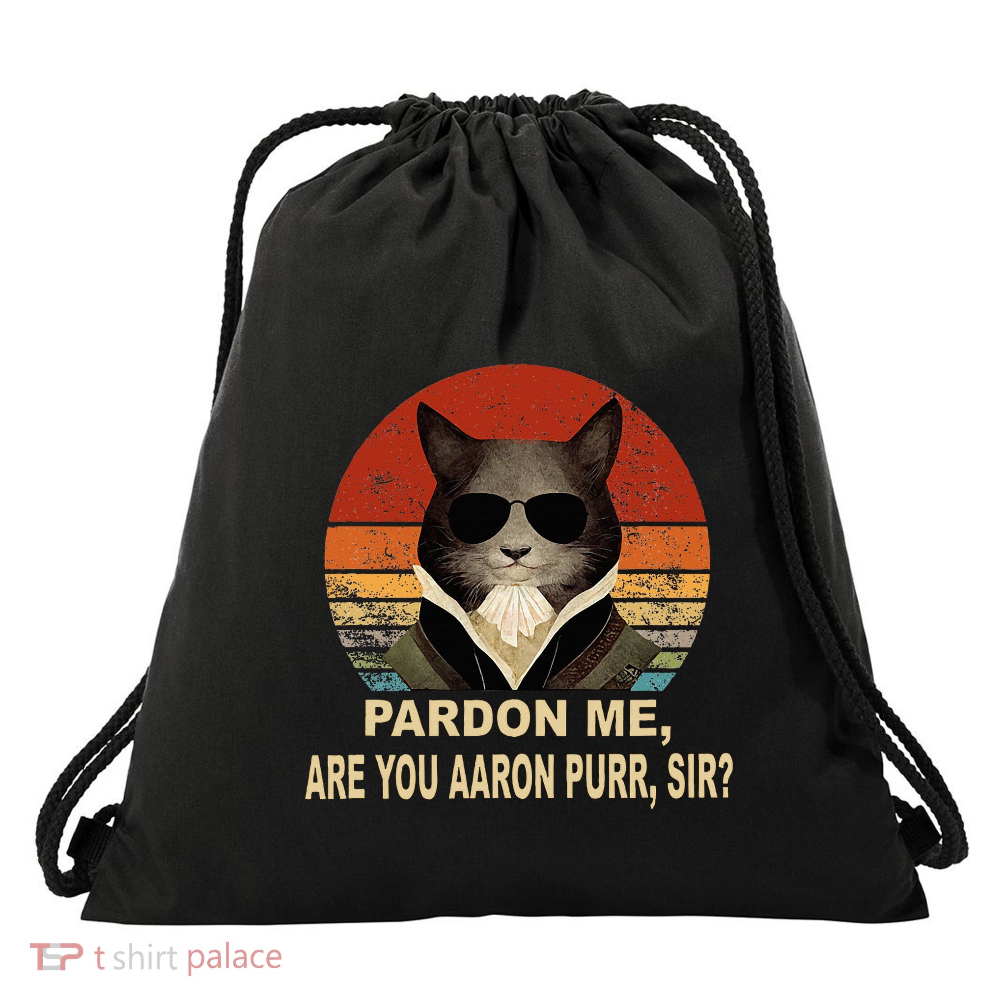 Alexander Hamilton Cat Drawstring Bag