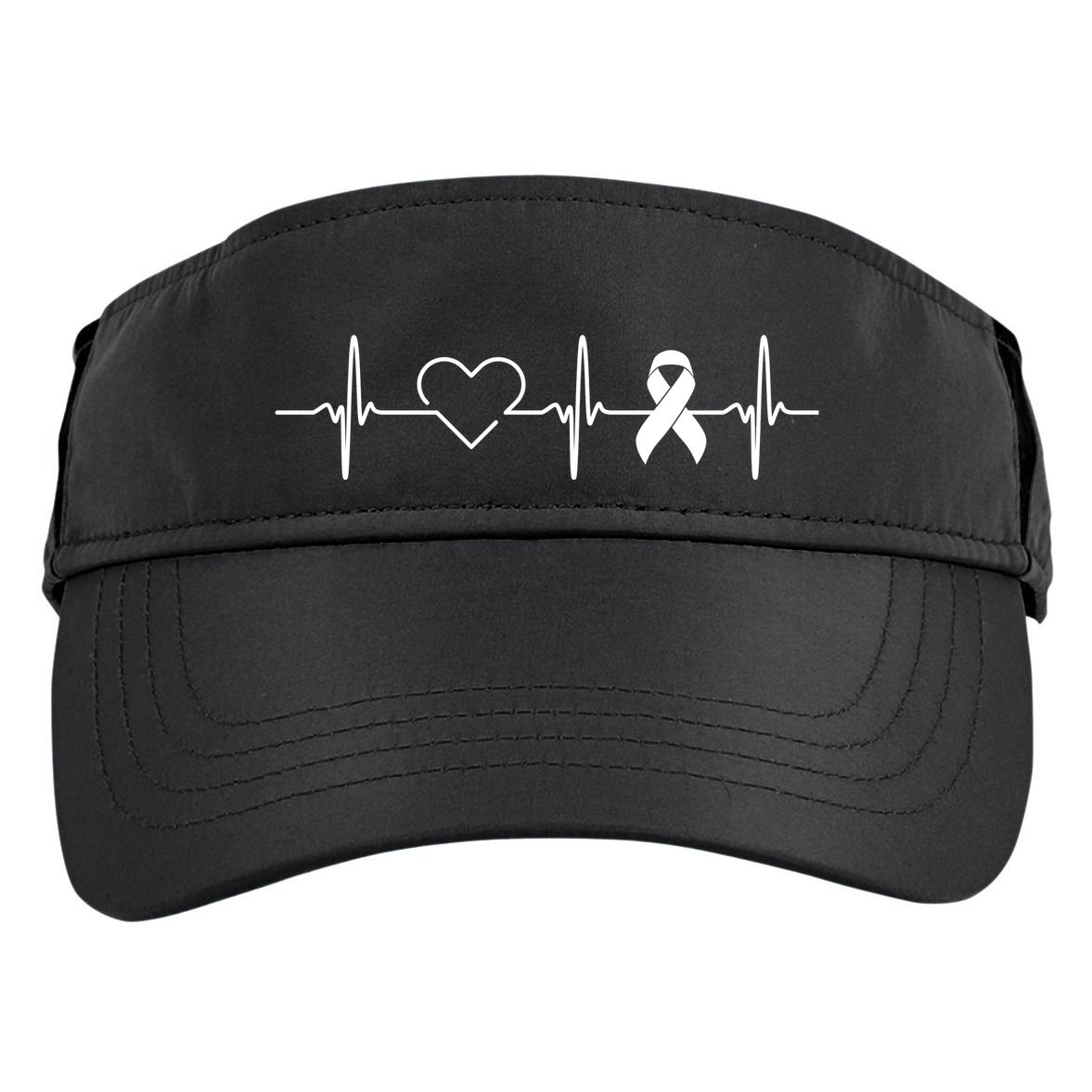American Heart Disease Awareness Month Ribbon Go Red Heart Adult Drive Performance Visor
