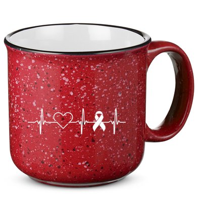 American Heart Disease Awareness Month Ribbon Go Red Heart 15oz Campfire Ceramic Mug