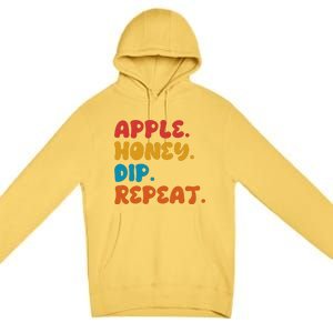 Apple Honey Dip Repeat Rosh Hashanah Jewish New Year Premium Pullover Hoodie