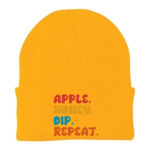 Apple Honey Dip Repeat Rosh Hashanah Jewish New Year Knit Cap Winter Beanie