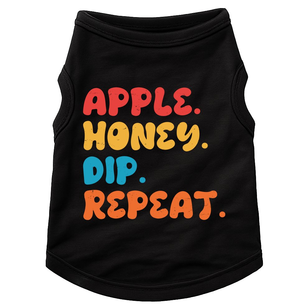 Apple Honey Dip Repeat Rosh Hashanah Jewish New Year Doggie Tank
