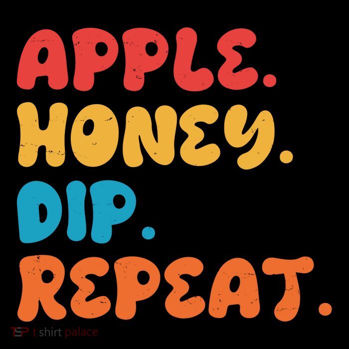 Apple Honey Dip Repeat Rosh Hashanah Jewish New Year Sustainable Bucket Hat