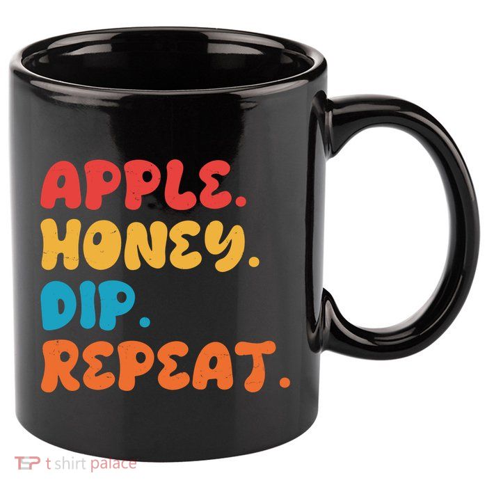 Apple Honey Dip Repeat Rosh Hashanah Jewish New Year 11oz C Handle Ceramic Mug