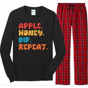 Apple Honey Dip Repeat Rosh Hashanah Jewish New Year Long Sleeve Pajama Set