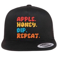 Apple Honey Dip Repeat Rosh Hashanah Jewish New Year Flat Bill Trucker Hat