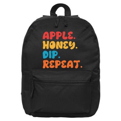 Apple Honey Dip Repeat Rosh Hashanah Jewish New Year 16 in Basic Backpack