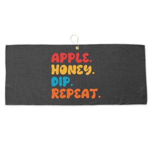 Apple Honey Dip Repeat Rosh Hashanah Jewish New Year Large Microfiber Waffle Golf Towel