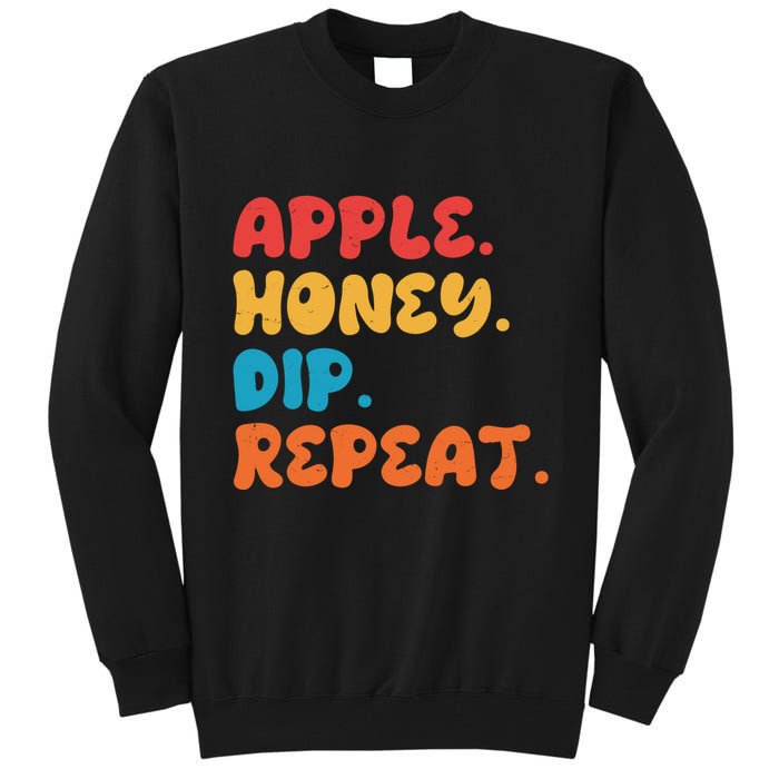 Apple Honey Dip Repeat Rosh Hashanah Jewish New Year Tall Sweatshirt