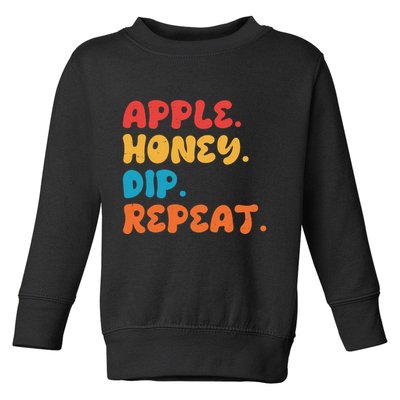 Apple Honey Dip Repeat Rosh Hashanah Jewish New Year Toddler Sweatshirt