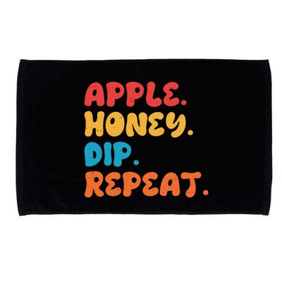 Apple Honey Dip Repeat Rosh Hashanah Jewish New Year Microfiber Hand Towel