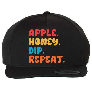 Apple Honey Dip Repeat Rosh Hashanah Jewish New Year Wool Snapback Cap