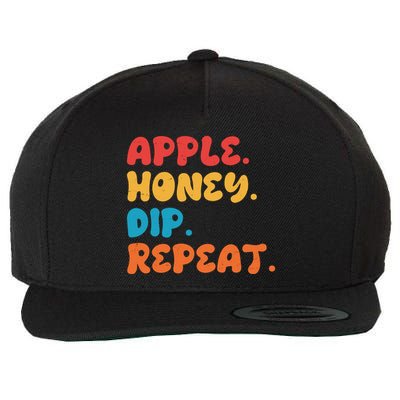 Apple Honey Dip Repeat Rosh Hashanah Jewish New Year Wool Snapback Cap