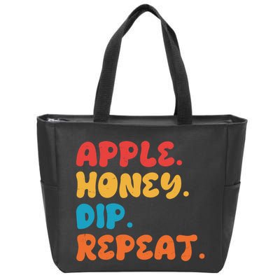 Apple Honey Dip Repeat Rosh Hashanah Jewish New Year Zip Tote Bag