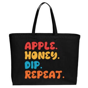 Apple Honey Dip Repeat Rosh Hashanah Jewish New Year Cotton Canvas Jumbo Tote