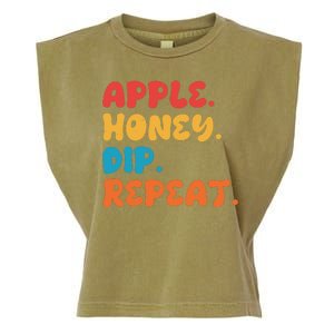 Apple Honey Dip Repeat Rosh Hashanah Jewish New Year Garment-Dyed Women's Muscle Tee