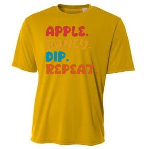 Apple Honey Dip Repeat Rosh Hashanah Jewish New Year Cooling Performance Crew T-Shirt