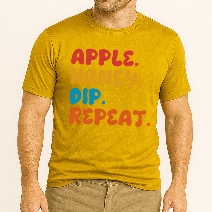 Apple Honey Dip Repeat Rosh Hashanah Jewish New Year Cooling Performance Crew T-Shirt