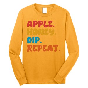 Apple Honey Dip Repeat Rosh Hashanah Jewish New Year Long Sleeve Shirt