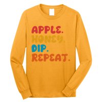 Apple Honey Dip Repeat Rosh Hashanah Jewish New Year Long Sleeve Shirt