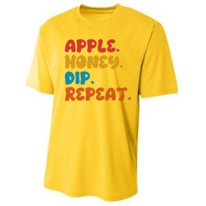 Apple Honey Dip Repeat Rosh Hashanah Jewish New Year Performance Sprint T-Shirt