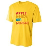 Apple Honey Dip Repeat Rosh Hashanah Jewish New Year Youth Performance Sprint T-Shirt