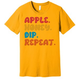 Apple Honey Dip Repeat Rosh Hashanah Jewish New Year Premium T-Shirt