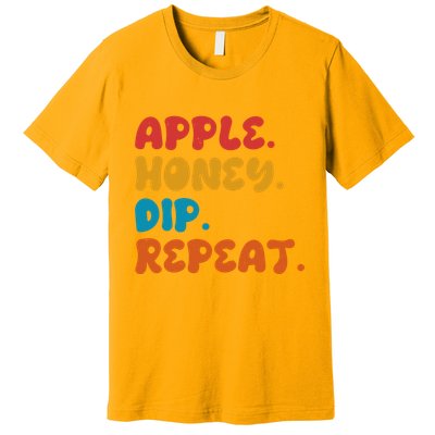 Apple Honey Dip Repeat Rosh Hashanah Jewish New Year Premium T-Shirt