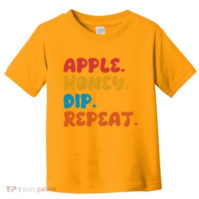 Apple Honey Dip Repeat Rosh Hashanah Jewish New Year Toddler T-Shirt