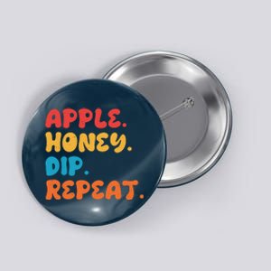 Apple Honey Dip Repeat Rosh Hashanah Jewish New Year Button