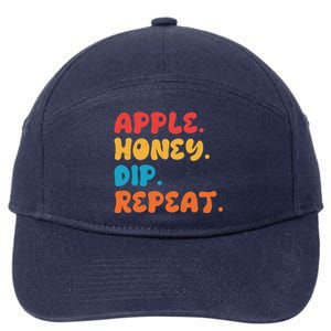 Apple Honey Dip Repeat Rosh Hashanah Jewish New Year 7-Panel Snapback Hat