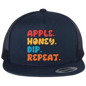 Apple Honey Dip Repeat Rosh Hashanah Jewish New Year Flat Bill Trucker Hat